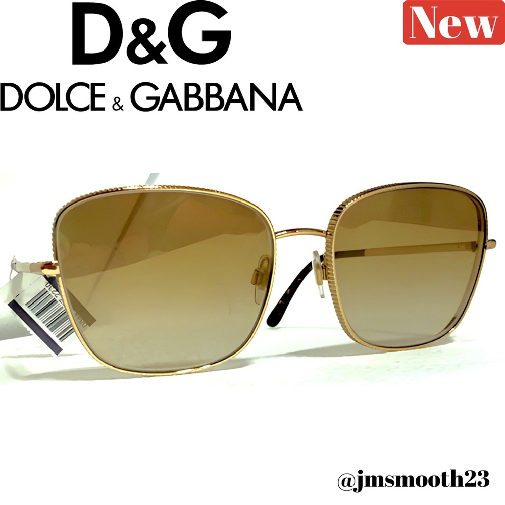🆕 Dolce & Gabbana Gold Mirror Square Sunglasses